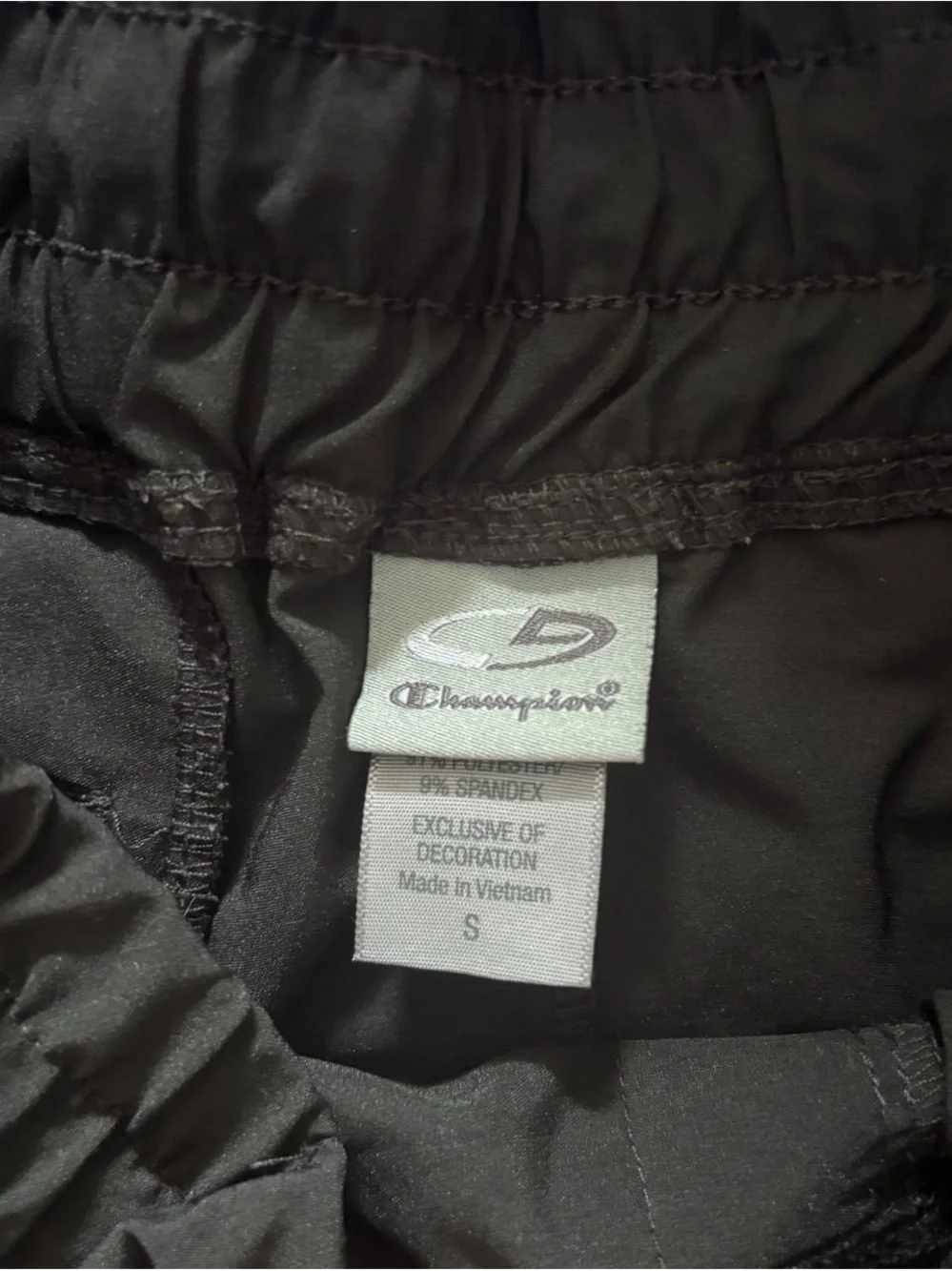 Champion Black Women's Drawcord Athletic Shorts with Zipper Pockets